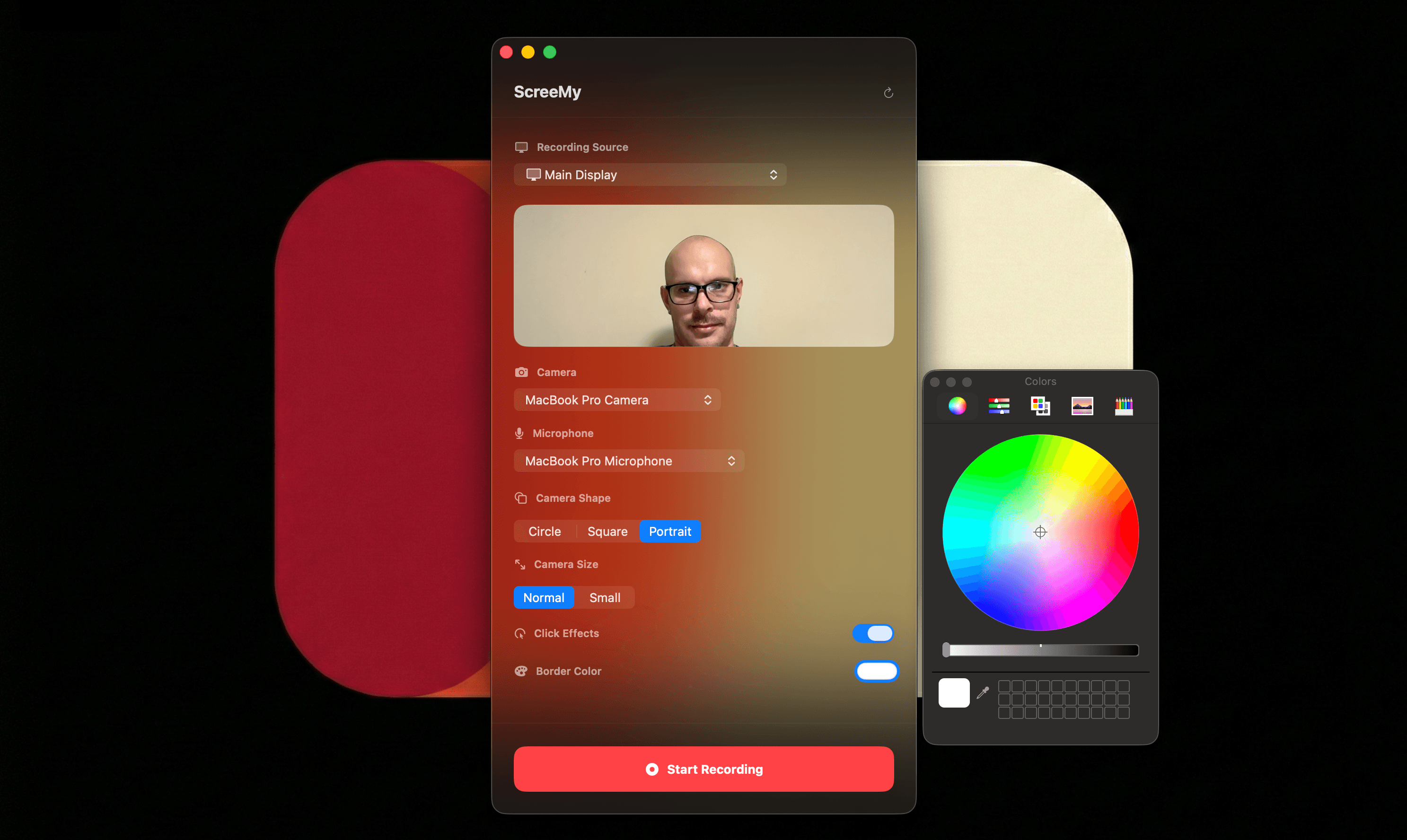 ScreeMy UI with border color picker